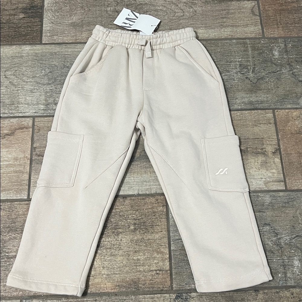 NWT Zara Cream Toddler Boys Cargo Sweatsuit 4t - Picture 5 of 7